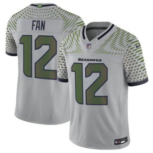 Nike Seahawks 12 Fan Gray 2025 Rivalries F.U.S.E. Vapor Limited Men Jersey