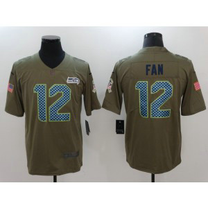 Nike Seahawks 12 Fan Olive 2017 Salute To Service Limited Men Jersey