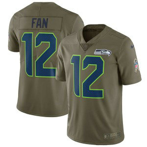 Nike Seahawks 12 Fan Olive 2017 Salute To Service Limited Youth Jersey