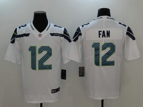 Nike Seahawks 12 Fan White Vapor Untouchable Player Limited Jersey