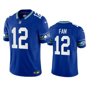 Nike Seahawks 12th Fan Royal 2023 F.U.S.E. Vapor Limited Throwback Men Jersey