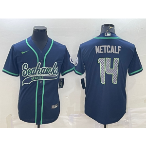 Nike Seahawks 14 D.K. Metcalf Blue Vapor Baseball Limited Men Jersey