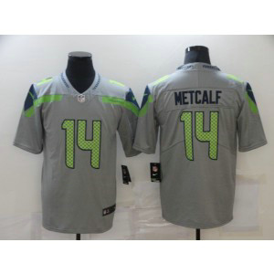 Nike Seahawks 14 D.K. Metcalf Grey Vapor Limited Men Jersey