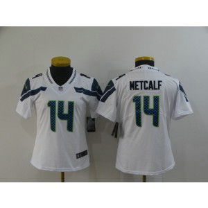 Nike Seahawks 14 D.K. Metcalf White Vapor Untouchable Limited Women Jersey