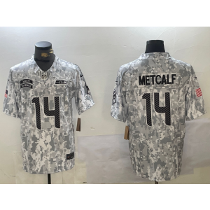 Nike Seahawks 14 DK Metcalf Arctic Camo 2024 F.U.S.E. Salute to Service Limited Men Jersey