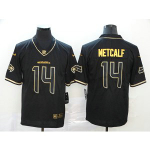 Nike Seahawks 14 DK Metcalf Black Gold Limited Men Jersey