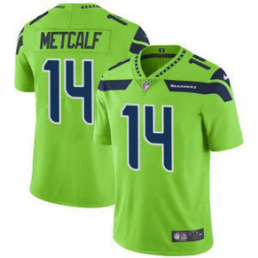 Nike Seahawks 14 DK Metcalf Green Color Rush Limited Men Jersey