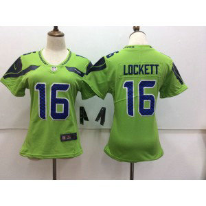Nike Seahawks 16 Ricardo Lockett Green Vapor Untouchable Limited Women Jersey