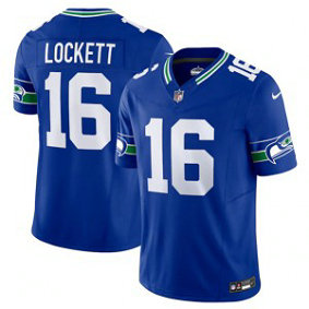 Nike Seahawks 16 Tyler Lockett Royal 2023 F.U.S.E. Vapor Limited Throwback Men Jersey