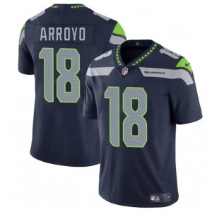 Nike Seahawks 18 Elijah Arroyo Navy 2025 Draft Vapor Limited Men Jersey