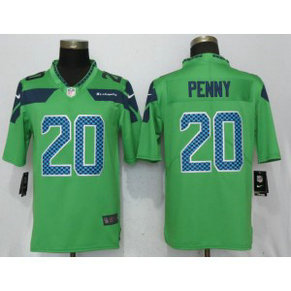 Nike Seahawks 20 Rashaad Penny Green Vapor Untouchable Limited Men Jersey