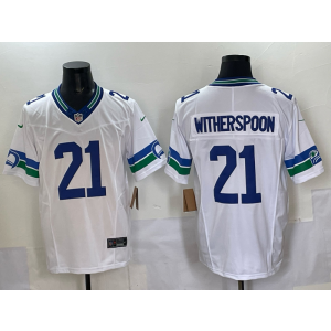 Nike Seahawks 21 Witherspoon White F.U.S.E. Vapor Limited Men Jersey