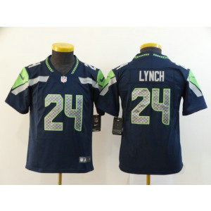 Nike Seahawks 24 Marshawn Lynch Navy Vapor Untouchable Limited Youth Jersey