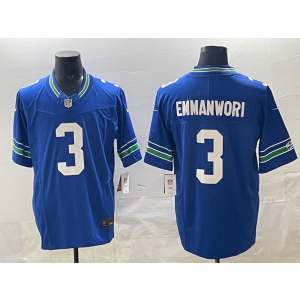 Nike Seahawks 3 Emmanwori Blue F.U.S.E. Vapor Limited Men Jersey
