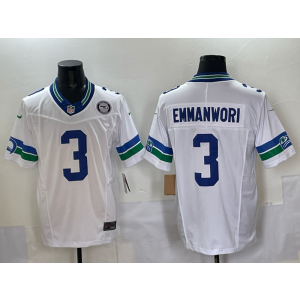 Nike Seahawks 3 Emmanwori White F.U.S.E. Vapor Limited Men Jersey