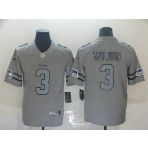 Nike Seahawks 3 Russell Wilson 2019 Gray Gridiron Gray Vapor Limited Men Jersey
