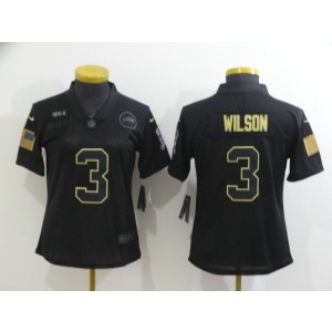 Nike Seahawks 3 Russell Wilson 2020 Black Salute To Service Limited Women Jersey