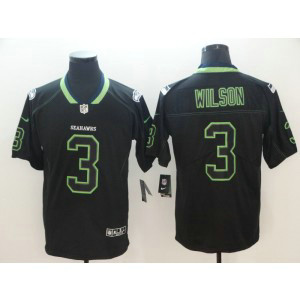 Nike Seahawks 3 Russell Wilson Black Shadow Legend Limited Men Jersey