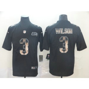Nike Seahawks 3 Russell Wilson Black Statue of Liberty Limited Men Jersey