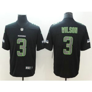 Nike Seahawks 3 Russell Wilson Black Vapor Impact Limited Men Jersey