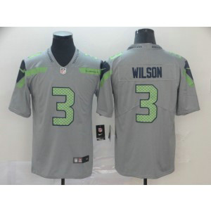 Nike Seahawks 3 Russell Wilson Grey Inverted Legend Men Jersey