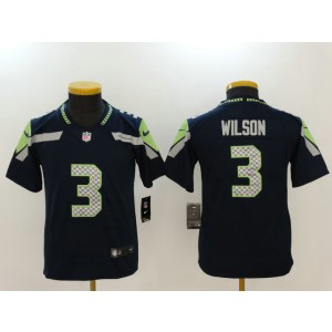 Nike Seahawks 3 Russell Wilson Navy Vapor Untouchable Youth Limited Jersey
