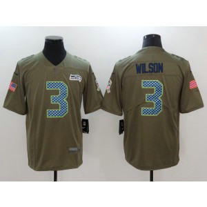 Nike Seahawks 3 Russell Wilson Olive 2017 Salute To Service Limited Men Jersey