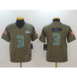 Nike Seahawks 3 Russell Wilson Olive 2017 Salute To Service Limited Youth Jersey