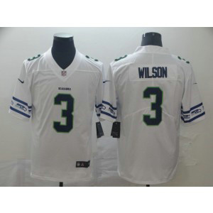 Nike Seahawks 3 Russell Wilson White Team Logos Fashion Vapor Limited Men Jersey