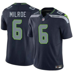 Nike Seahawks 6 Jalen Milroe Navy 2025 Draft F.U.S.E. Vapor Limited Men Jersey