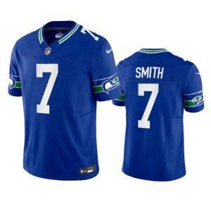 Nike Seahawks 7 Geno Smith Royal 2023 F.U.S.E. Vapor Limited Throwback Men Jersey