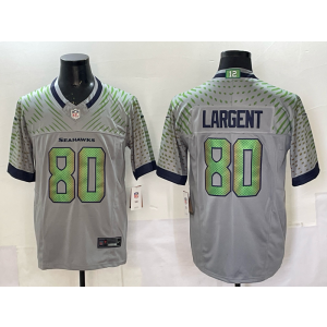 Nike Seahawks 80 Steve Largent Grey 2025 Rivalries F.U.S.E. Vapor Limited Men Jersey