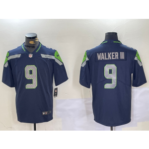 Nike Seahawks 9 Kenneth Walker III Blue Vapor Untouchable Limited Men Jersey
