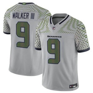 Nike Seahawks 9 Kenneth Walker III Gray 2025 Rivalries F.U.S.E. Vapor Limited Men Jersey