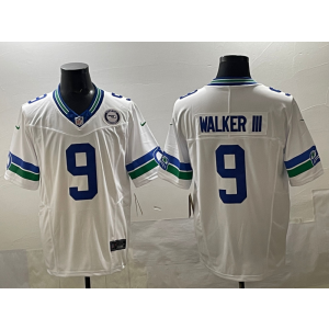 Nike Seahawks 9 Walker III White F.U.S.E. Vapor Limited Men Jersey