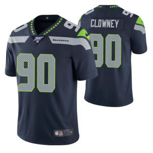 Nike Seahawks 90 Jadeveon Clowney Navy 100th Season Vapor Untouchable Limited Men Jersey