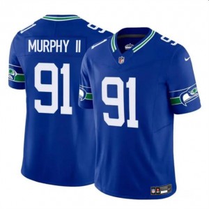 Nike Seahawks 91 Byron Murphy II Royal F.U.S.E. Vapor Limited Men Jersey