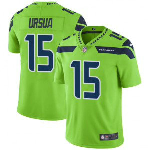 Nike Seattle Seahawks 15 John Ursua Color Rush Limited Green Men Jersey