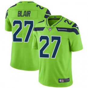 Nike Seattle Seahawks 27 Marquise Blair Color Rush Limited Green Men Jersey