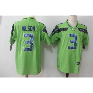 Nike Seattle Seahawks 3 Russell Wilson Green Vapor Untouchable Limited Men Jersey