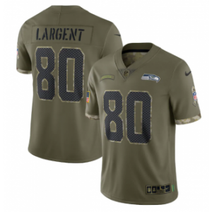 Nike Seattle Seahawks 80 Steve Largent Olive 2022 Salute To Service Limited Men Jersey