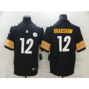 Nike Steelers 12 Terry Bradshaw Black Vapor Untouchable Limited Men Jersey