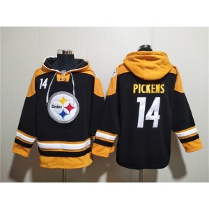 Nike Steelers 14 George Pickens Black Ageless Must-Have Lace-Up Pullover Hoodie