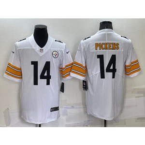 Nike Steelers 14 George Pickens White 2022 NFL Draft Vapor Untouchable Limited Men Jersey