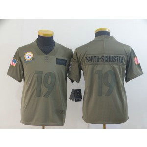 Nike Steelers 19 JuJu Smith-Schuster 2019 Olive Salute To Service Limited Youth Jersey