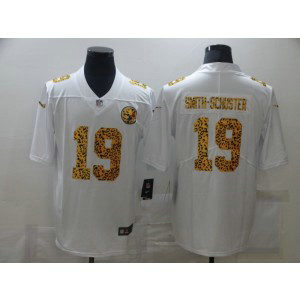 Nike Steelers 19 JuJu Smith-Schuster White Leopard Limited Men Jersey