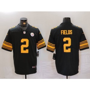 Nike Steelers 2 Justin Fields Black Color Rush Limited Men Jersey