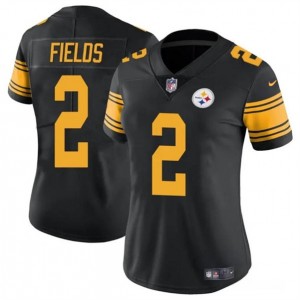 Nike Steelers 2 Justin Fields Black Color Rush Limited Women Jersey(Run Small)
