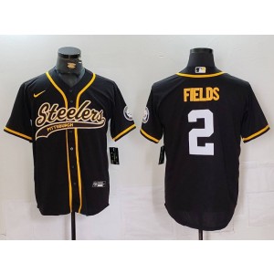 Nike Steelers 2 Justin Fields Black Vapor Baseball Limited Men Jersey