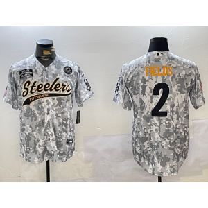 Nike Steelers 2 Justin Fields Camo Vapor Baseball Limited Men Jersey